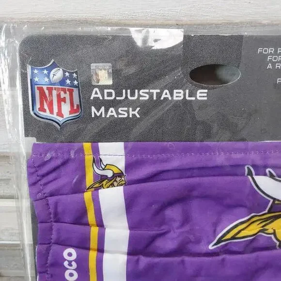 NFL Minnesota Vikings Adjustable Mask | FOCO | Adult - Picture 3 of 6